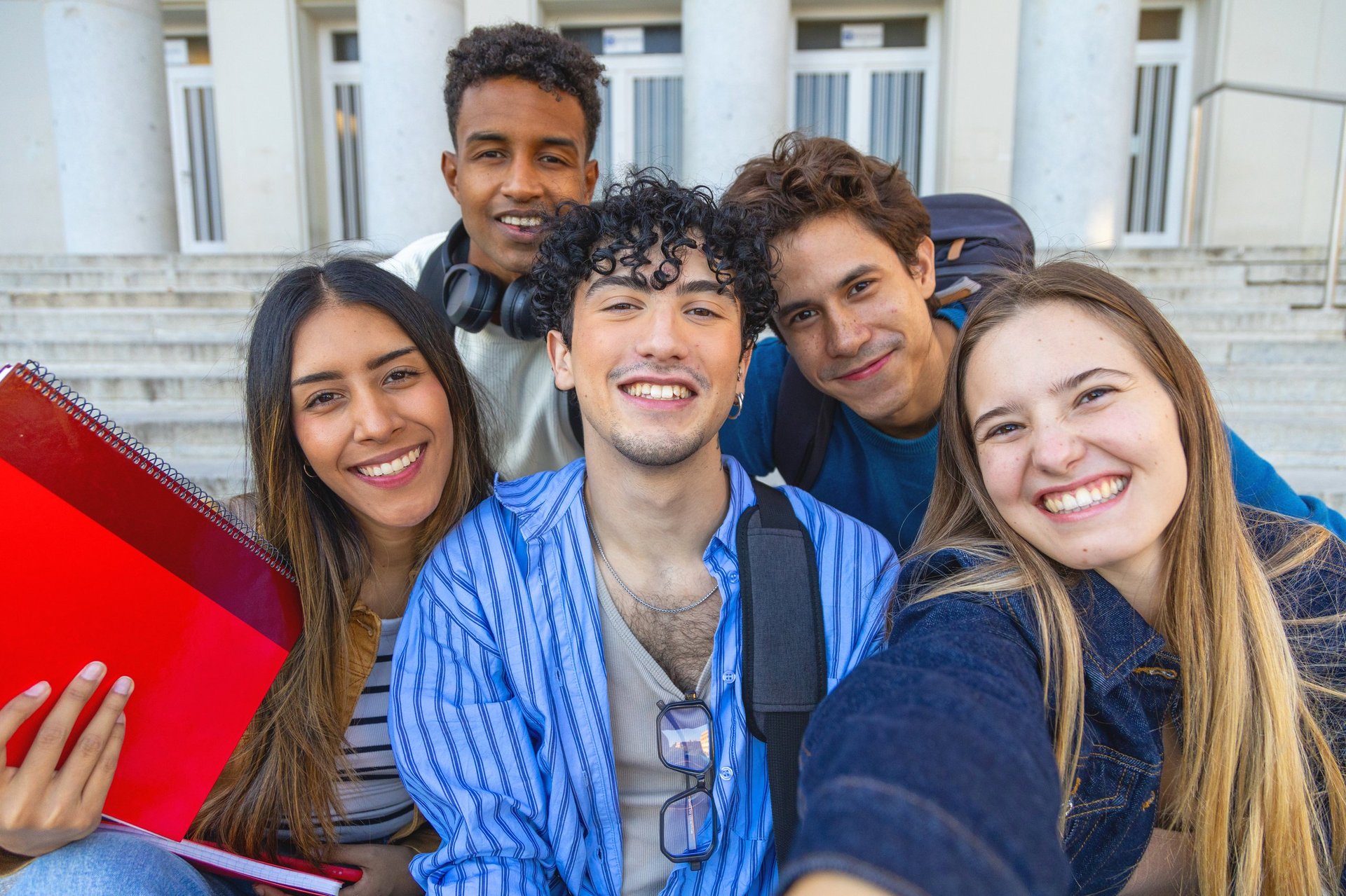 Happy international students